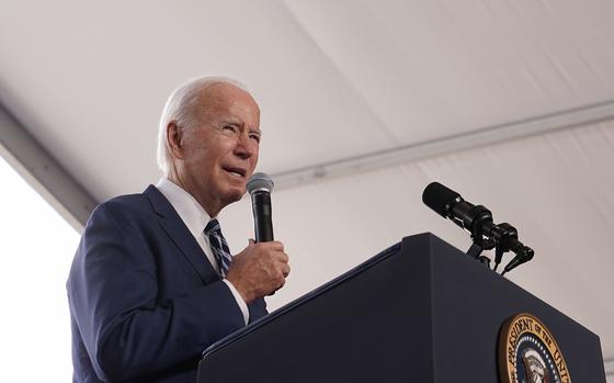 President Joe Biden speaks about his economic agenda after touring the building site for a new computer chip plant for Taiwan Semiconductor Manufacturing Company, Tuesday, Dec. 6, 2022, in Phoenix. (AP Photo/Patrick Semansky)