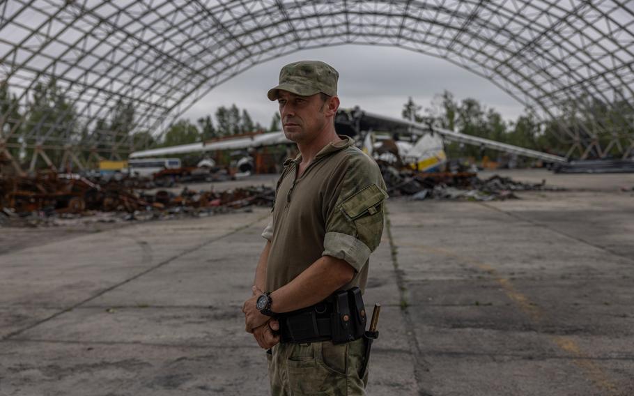 Vitaly Rudenko at Antonov Airport, where he commanded a national guard unit just outside the gates. 