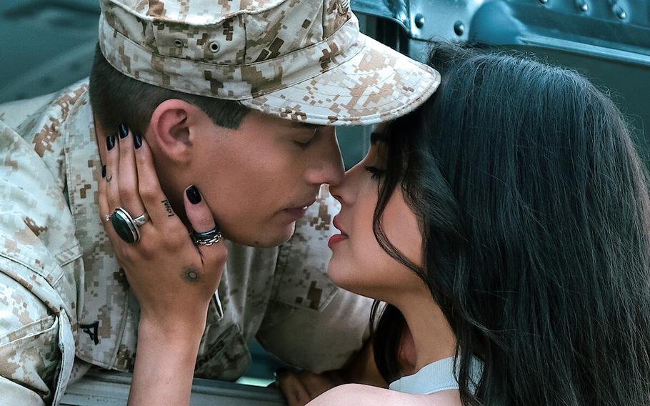 The Netflix Original “Purple Hearts” was partially filmed at Marine Corps Base Camp Pendleton and at other spots in California. The 122-minute movie tells the story of Cassie Salazar and Luke Morrow, opposites paired in a phony marriage of convenience. 