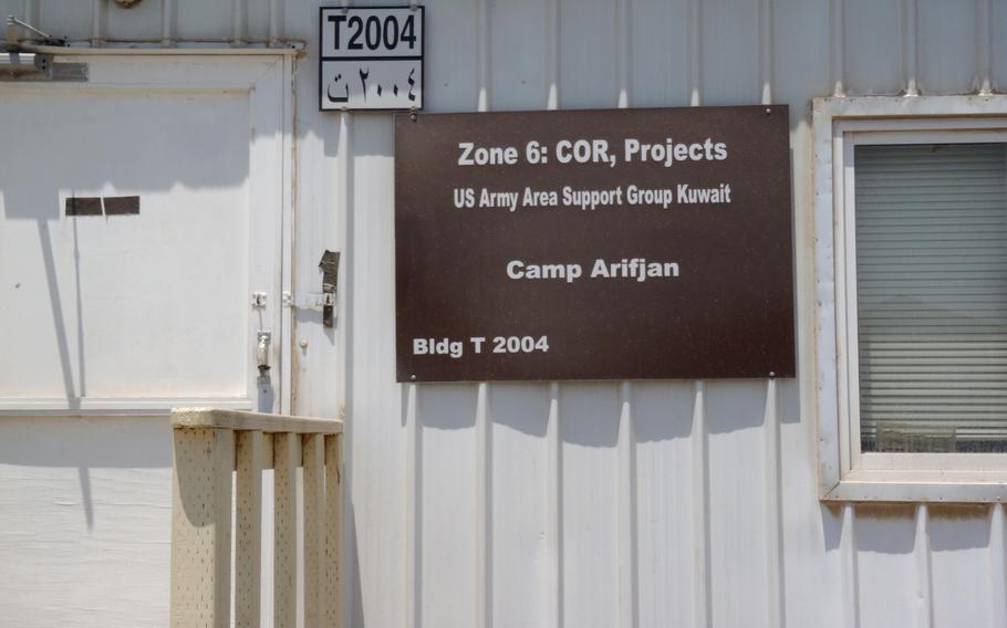An office at the U.S. Army's Camp Arifjan in Kuwait, where foreign employees working for defense contractors say they were trapped in their jobs by abusive employment practices.