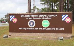 Entrance sign at Fort Stewart, Ga.