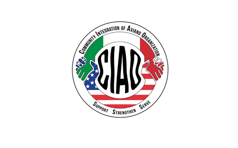 Photo Of CIAO logo- Circle on white background which reads: CIAO Community Integration of Aviao Organization | Support Strengthen Serve