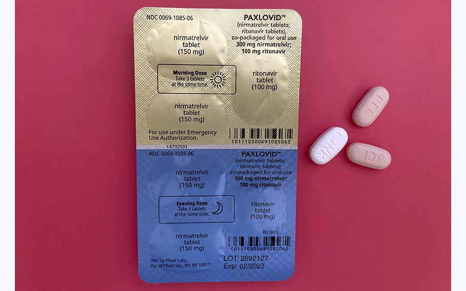 The anti-viral drug Paxlovid is displayed in New York, Monday, Aug. 1, 2022. Pfizer received full approval for the COVID-19 medication on Thursday, May 25, 2023, winning the U.S. Food and Drug Administration’s full endorsement for a drug that has been the go-to treatment against the virus for more than two years.