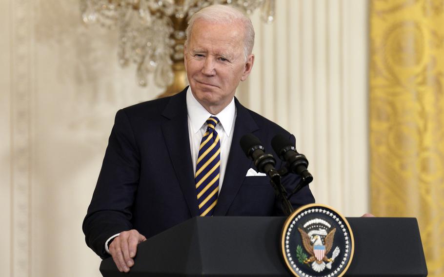 U.S. President Joe Biden at the White House in Washington, D.C., on Tuesday, March 29, 2022.