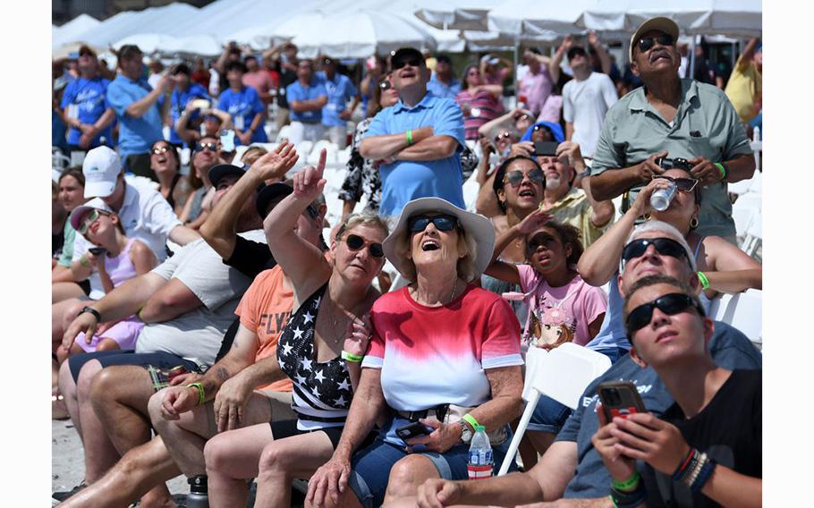 Spectators watch the 2023 Visit Atlantic City Airshow on Wednesday, August 16, 2023.