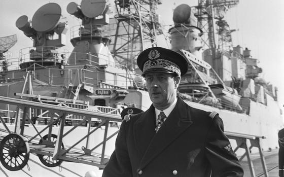 Then-Vice Admiral Philippe de Gaulle speaks in Amsterdam, Netherlands, on March 5, 1976.