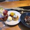 Dessert from Pisola near Yokota Air Base, Japan, iincluded a rich tiramisu, a mascarpone pudding that came with a side of fruit and vanilla ice cream and a new addition, strawberry parfait.