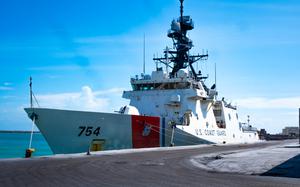 The U.S. Coast Guard .James moors at the Port of Fortaleza