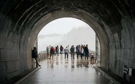 The 2,200-foot-long tunnel at the decommissioned Niagara Parks Power Station leads to panoramic views of both the Horseshoe Falls and the American Falls.