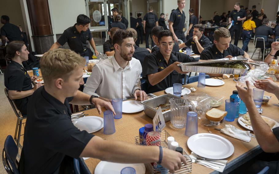 The Capitals traveled to the Naval Academy during rookie camp this year. 