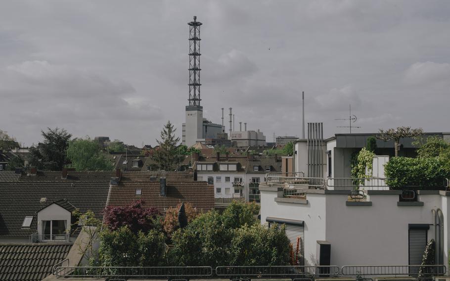 A view of the rooftops of Duisburg.