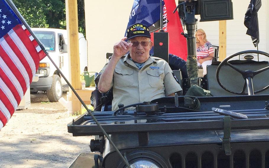 Korean War veteran and longtime veterans advocate Ralph Calabrese sits in an Army Jeep he often rode in during Fourth of July and Memorial Day parades. Calabrese who is credited with helping to save the Canandaigua VA Medical Center when it was slated to close, died Dec. 5, 2021. He was 92