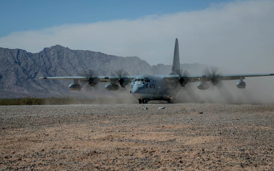 A U.S. Marine Corps KC-130J Super Hercules in Yuma, Ariz., Sept. 25, 2017. 