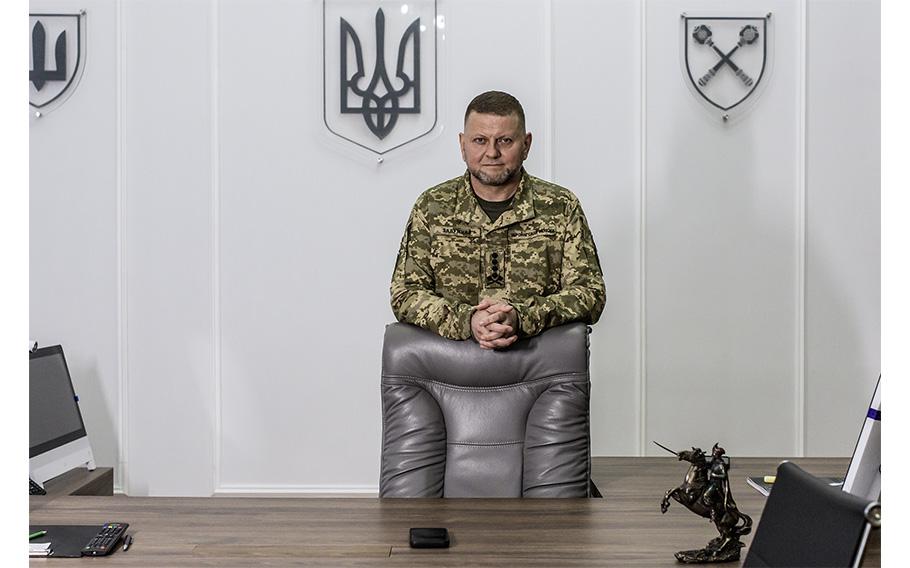 General Valery Zaluzhny, the commander in chief of the Armed Forces of Ukraine, poses for a portrait in his office in Kyiv, Ukraine, on June 28, 2023.