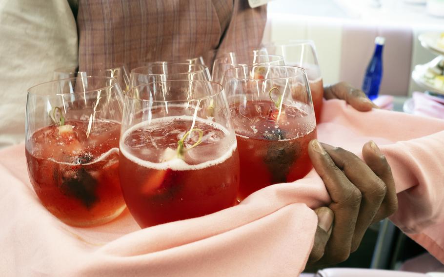 Pink mocktails.