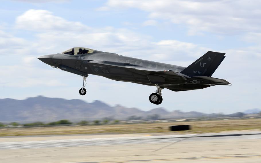 A F-35 Lightning II prepares to land in 2016 at Luke Air Force Base, Ariz. 