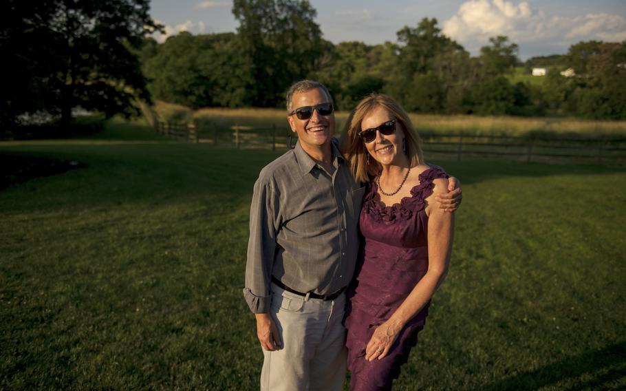 Marc and Jane Fogel are seen in a photograph attending a family member’s 2017 wedding in Pennsylvania.