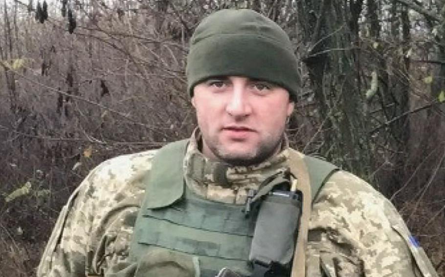 A video screen grab shows Ukrainian soldier Leonid Ovdiiuk before he was severely injured by an explosion in May 20, 2020.
