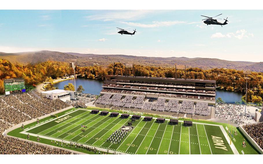 An artist rendering of the renovation at Army’s Michie Stadium.