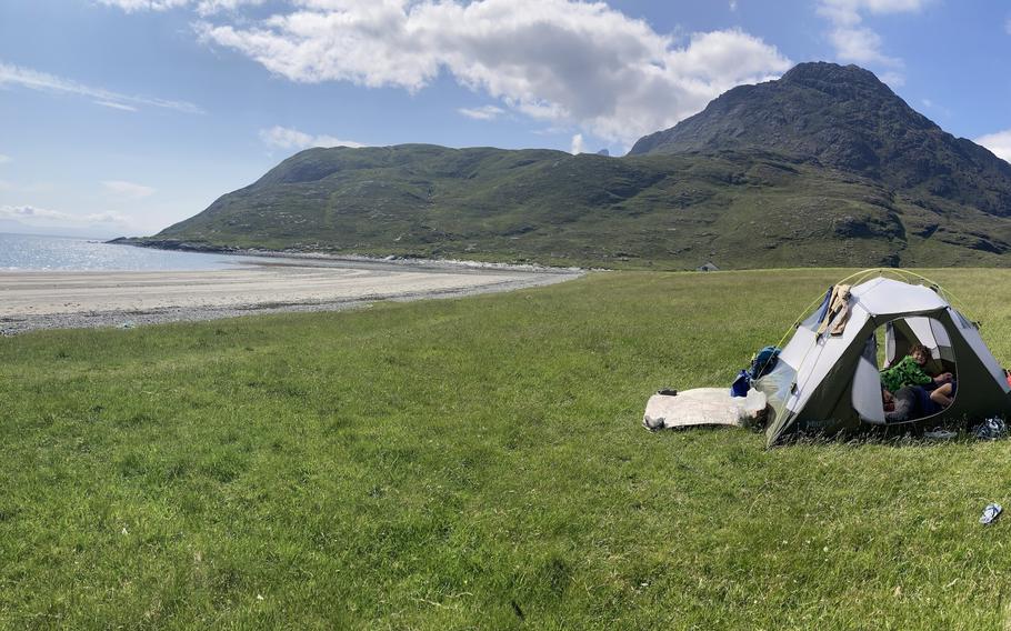 Camping in Camasunary Bay, Skye