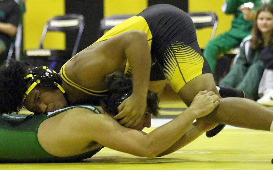 Jeremish Drummer is one of two Kadena wrestlers bearing the nickname "Hulk" headed to Far East at Kinnick.