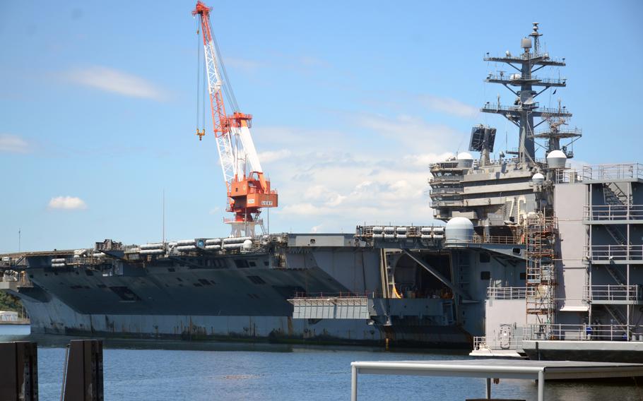 The aircraft carrier USS Ronald Reagan arrived at Yokosuka Naval Base on Aug. 19, 2022, three months after its departure in late May. 