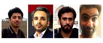 The U.S. government unsealed an indictment against four Iranian men, Hossein Harooni, Reza Kazemifar, Komeil Baradaran Salmani, and Alireza Shafie Nasab, from left, accused of cyberattacks against American companies, including defense contractors.