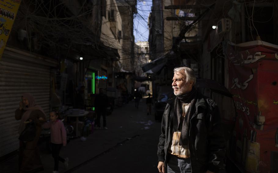 Salah Daher, 62 on the streets of Bourj al-Barajneh. 