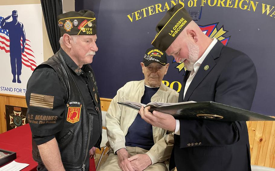 U.S. Rep. Derrick Van Orden, who is the chairman of the Veterans’ Affairs Economic Opportunity Subcommittee, presented Neil Korn the medals, which honor his service in the U.S. Army from January 1943 to December 1944.