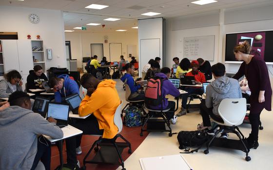 A Department of Defense Education Activity-Europe high school classroom. DODEA school counselors, psychologists and support staff say they do not have enough time or resources to help a growing number of students with mental health issues, according to a new Government Accountability Office report.
