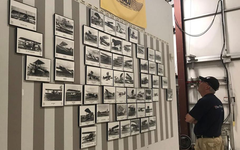 Photographs showcase the many WACO planes built over the years in Troy, Ohio.