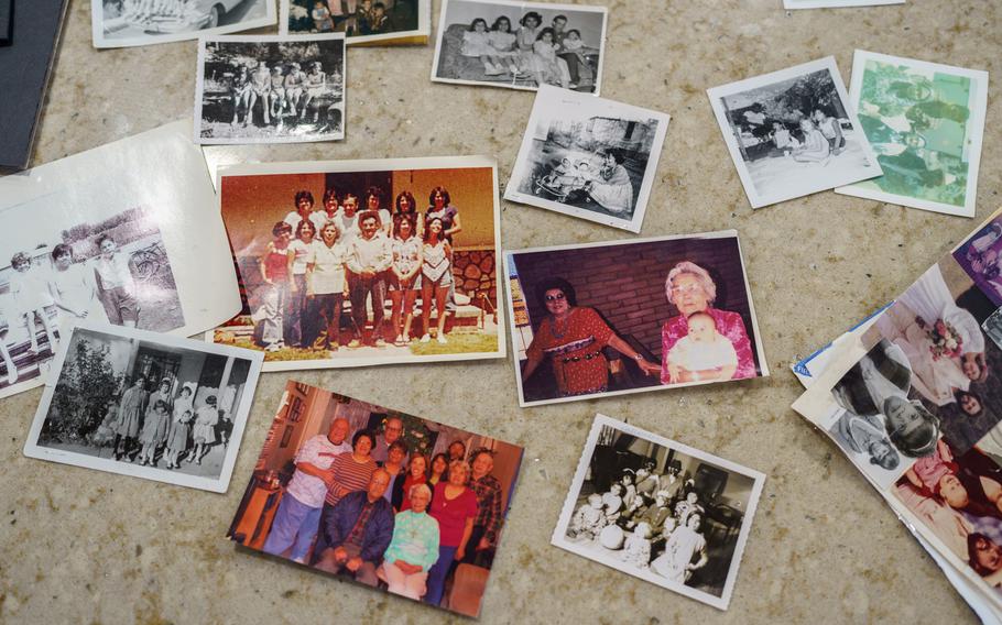 Photos atop Doris Walters’s counter show relatives, many of whom suffered from cancer following the first nuclear detonation, in New Mexico. She later became one of them. 