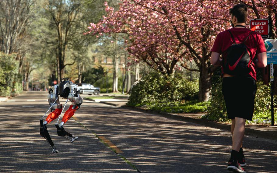 Cassie, a bipedal robot developed at Oregon State University with funding from Defense Advanced Research Projects Agency, made history by learning how to run and then complete a 5-kilometer outdoor run.