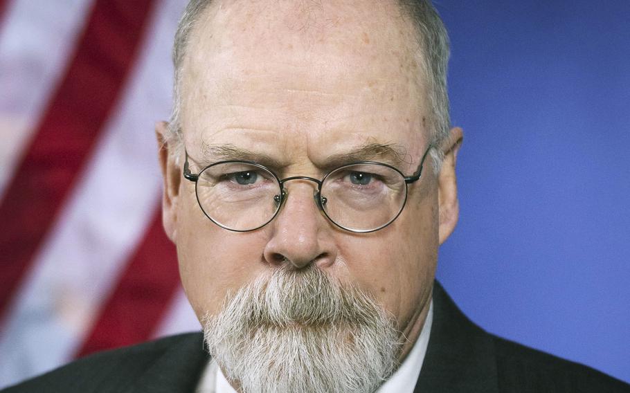 FILE - This 2018 portrait released by the U.S. Department of Justice shows Connecticut’s U.S. Attorney John Durham. Tasked with examining the U.S. government’s investigation into Russian election interference, special counsel John Durham charged a prominent cybersecurity lawyer on Thursday, Sept. 16, 2021, with making a false statement to the FBI. The case against the attorney, Michael Sussmann of the Perkins Coie law firm, is just the second prosecution brought by special counsel John Durham in two-and-a-half years of work. 