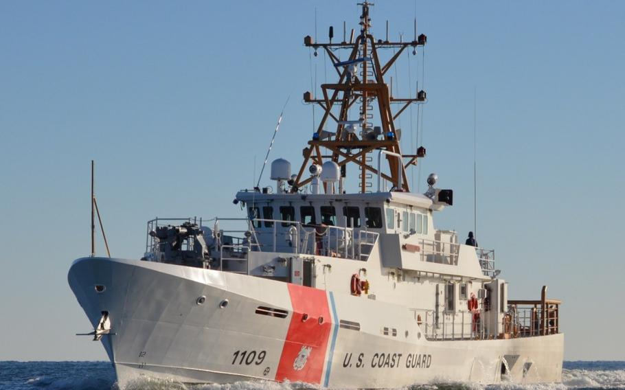 Coast Guard Cutter Kathleen Moore makes way during sea trials in the Gulf of Mexico, Feb. 27, 2014. 