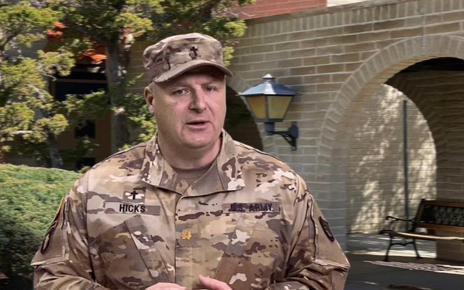 Maj. David Hicks is currently deputy garrison chaplain at Redstone Arsenal in a career that has included deployments to Iraq and Afghanistan.