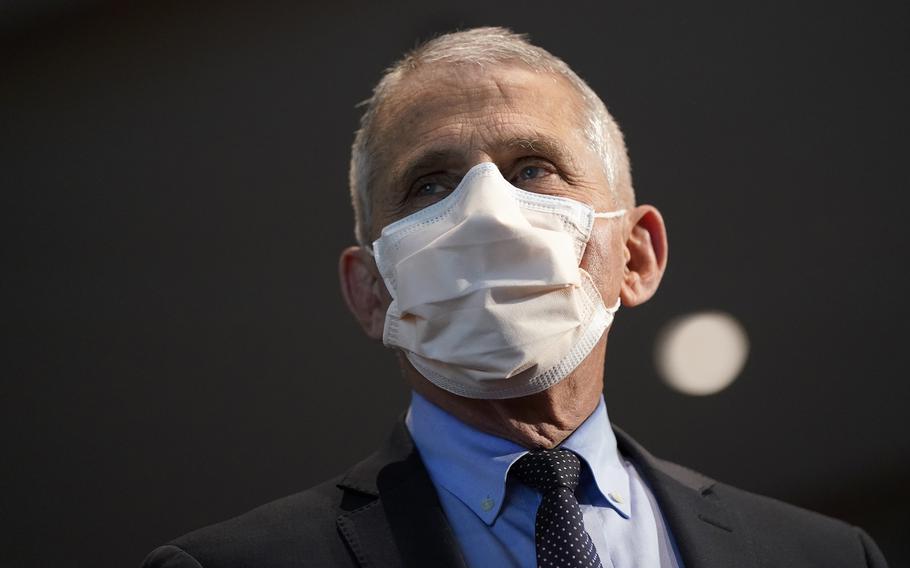 Dr. Anthony Fauci prepares to receive his first dose of the COVID-19 vaccine at the National Institutes of Health on Dec. 22, 2020 in Bethesda, Maryland. 