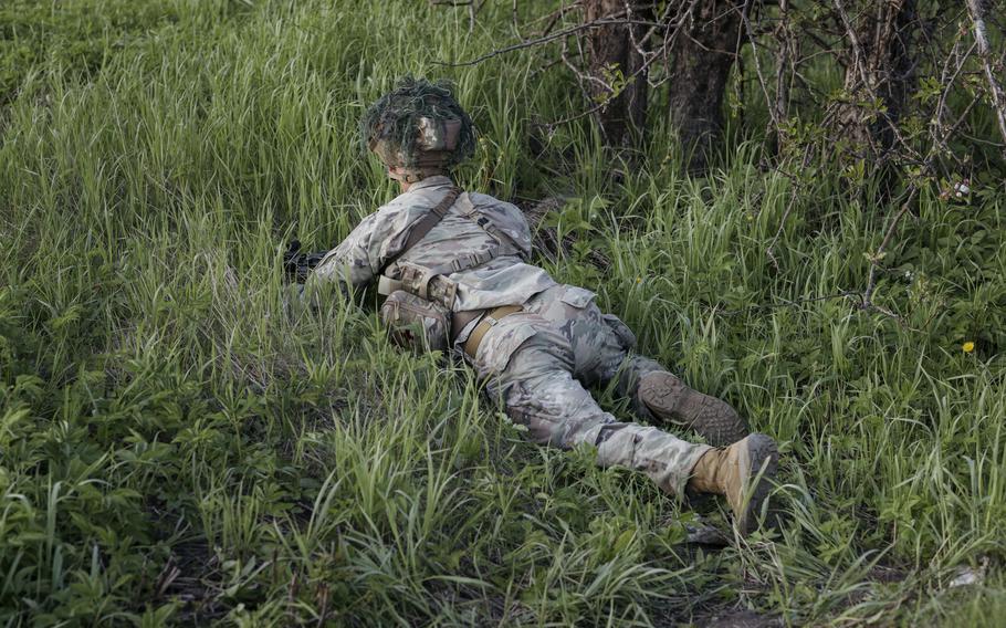 U.S. troops play the part of the opponent in the exercise.