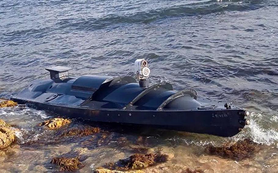 A drone vessel roughly the size of a kayak reportedly washed ashore on the Crimean Peninsula coast close to Russia's main naval base near Sevastopol in September. About a month later, Ukraine attacked Russia's Black Sea Fleet in port using aerial and surface drones.