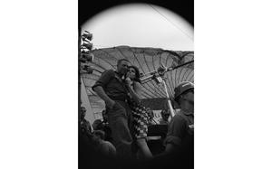 Cam Ranh Bay, South Vietnam, Dec. 21, 1966: Anita Bryant performs cheek to cheek with PFC Girard F. Bordine from Baltimore, MD. Bryant was part of Bob Hope Christmas Show.

Looking for Stars and Stripes’ coverage of the Vietnam War? Subscribe to Stars and Stripes’ historic newspaper archive! We have digitized our 1948-1999 European and Pacific editions, as well as several of our WWII editions and made them available online through https://starsandstripes.newspaperarchive.com/

META TAGS: Bob Hope Christmas Show; Vietnam War; war; entertainment; music; military life