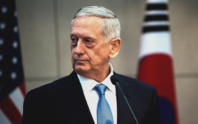 James Mattis, at the time the U.S. Defense Secretary, at a press conference at the Ministry of National Defense in Seoul, South Korea, on Feb. 02, 2017.