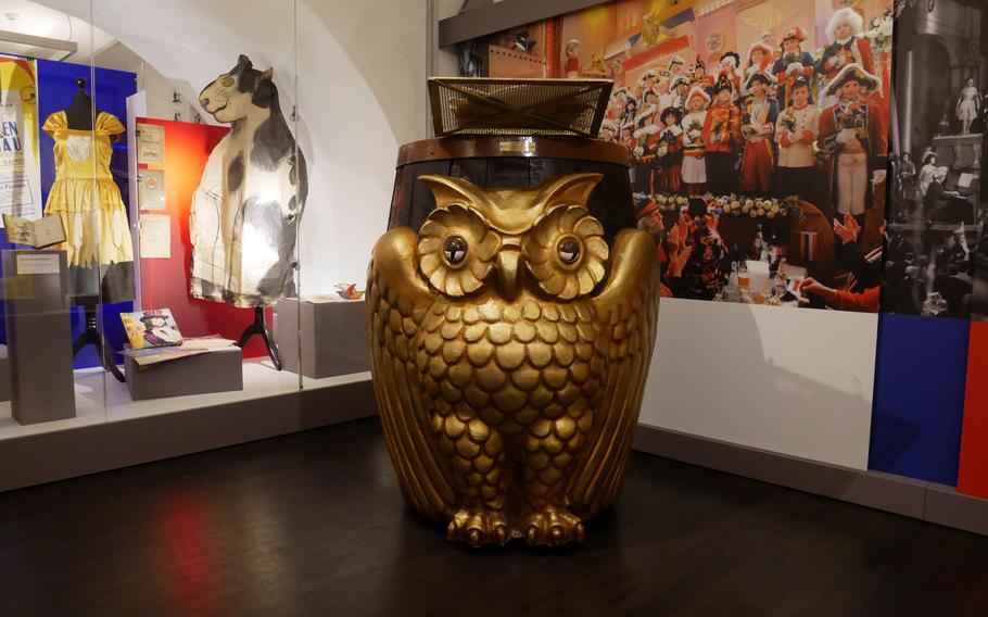 A buett, or podium for speakers at a Mainz carnival session, is on display at the German city’s Fastnachtmuseum. The sessions are indoor affairs, in contrast to the outdoor parades of the street carnival.