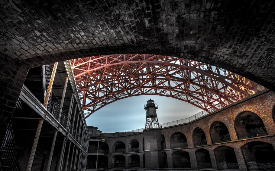 Fort Point National Historic Site at the Golden Gate Bridge in San Francisco.