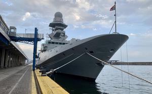 The Italian frigate ITS Virginio Fasan moored in the Port of Naples on Sept. 22, 2023. The ship was in Naples for public tours before upcoming deployments with two U.S. Navy carrier strike groups this fall in the Mediterranea Sea, according to Italian navy officials. 
