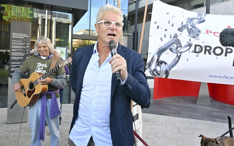 Whistleblower David McBride arrives at the Supreme Court of the Australian Capital Territory in Canberra on May 14, 2024.