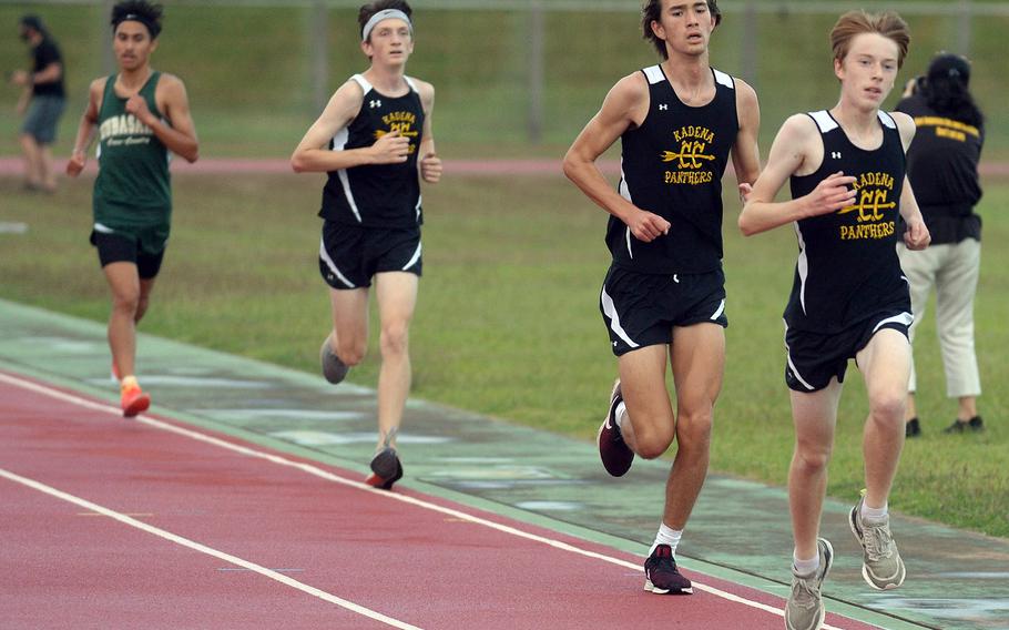 Senior Cullen Oglesbee, right, who took third in last year's Far East Division I boys virtual meet, says doing Far East viirtually again is "better than nothing," but "we do wish it was the real thing."