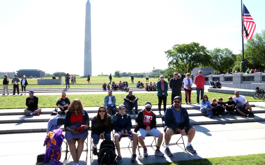 After a year of canceled events due to the pandemic, the public returned for a Memorial Day ceremony at the National World War II Memorial in Washington, D.C., May 31, 2021.