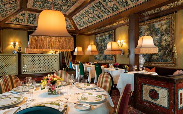 Inside the main dining room at The Inn at Little Washington in Washington, Va.