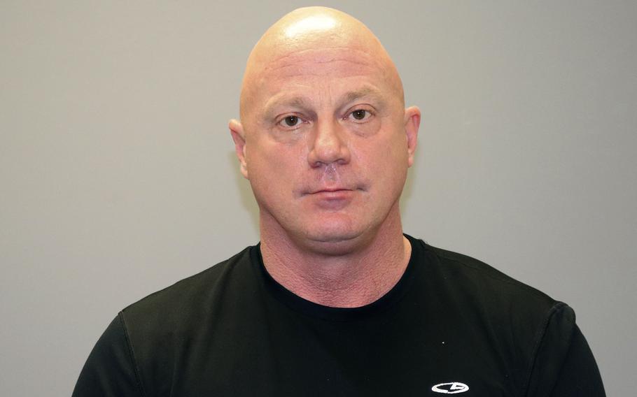 This undated photo provided by the Grapevine Texas Police Department shows, Larry Rendall Brock Jr. The retired Air Force officer who stormed the U.S. Capitol dressed in combat gear and carried zip-tie handcuffs into the Senate gallery was sentenced on Friday, March 17, 2023, to two years in prison. Brock joined other rioters on the Senate floor only minutes after then-Vice President Mike Pence, senators and their staff evacuated the chamber to escape the mob attacking the building on Jan. 6, 2021.