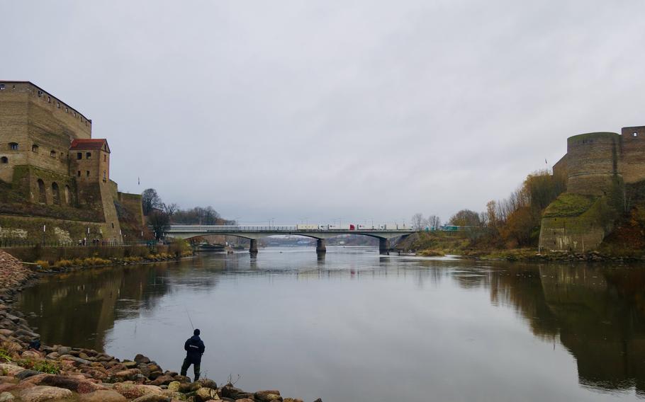 In Narva, Estonia’s most ethnically Russian city, a river separates Estonia on the left from Russia on the right.                          